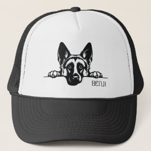 Peeking German Shepherd Dog. Personalise Trucker Hat