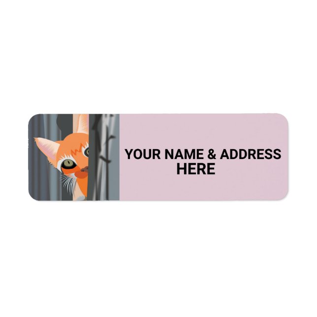 PEEKING GINGER CAT RETURN ADDRESS LABELS (Front)