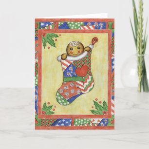 Peeking Gingerbread Holiday Card
