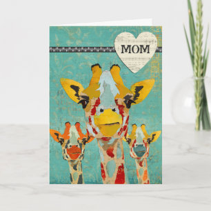 Peeking Giraffes  Mother's Day Card