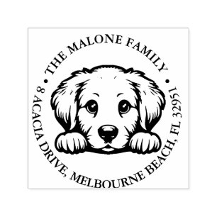 Peeking Golden Retriever Personalised Theme Self-inking Stamp