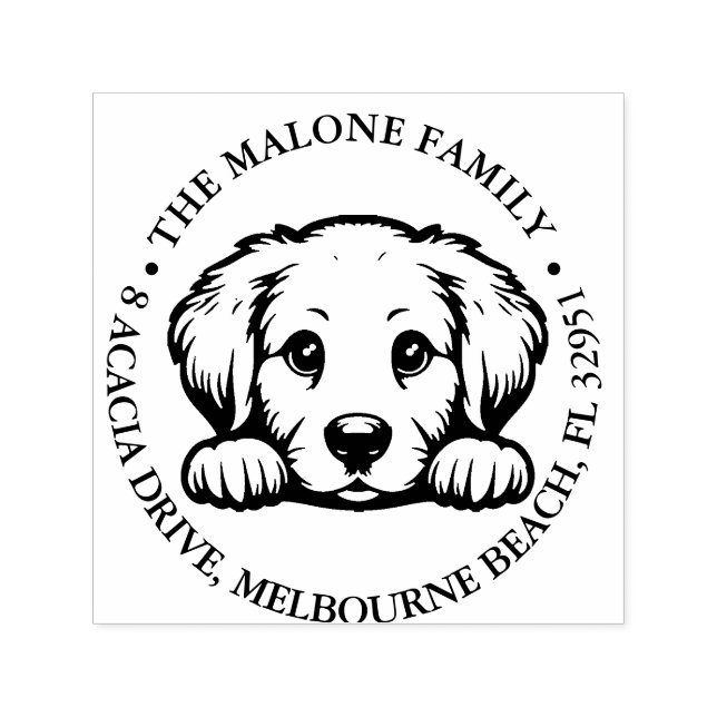 Peeking Golden Retriever  Personalised Theme  Self-inking Stamp (Design)