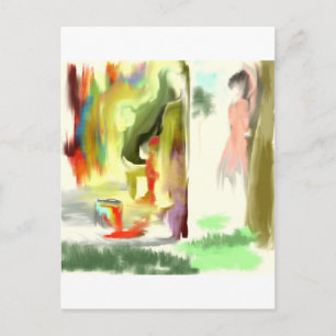 Peeking Graffiti Bunny Postcard