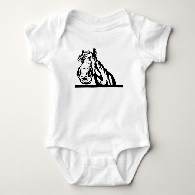 PEEKING HORSE BABY BODYSUIT (Front)