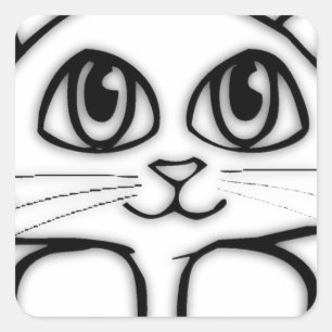 Peeking Kitten Square Sticker