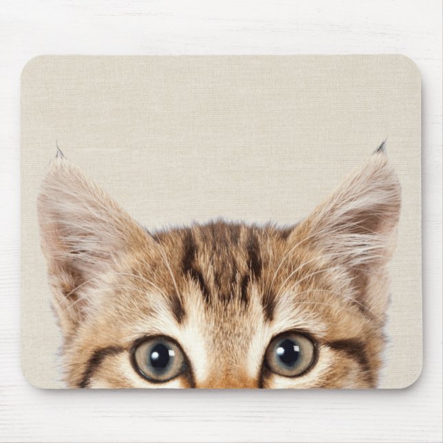 Peeking Kitty Mouse Mat (Front)