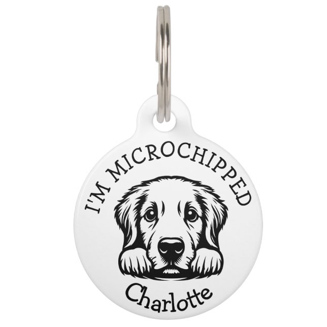 Peeking Labrador Puppy Personalised Pet Tag (Front)