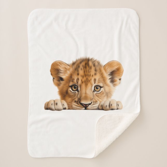 Peeking Leopard Sherpa Blanket (Front)