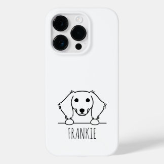Peeking Miniature Dachshund Custom Name Phone Case