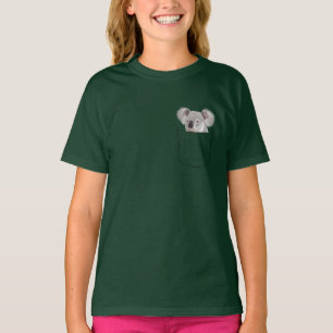Peeking Pocket Pet - Fluffy Koala Bear T-Shirt
