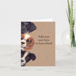 Peeking Puppy Dogs Note card, Thank you cards