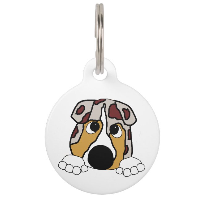 peeking red merle aussie pet tag (Front)