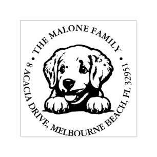 Peeking Retriever Puppy Personalised Theme Self-inking Stamp