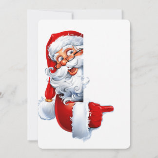 Peeking Santa – Festive Christmas Clipart for Card