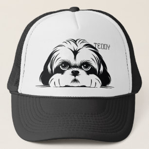 Peeking Shih Tzu Dog. Personalise Trucker Hat