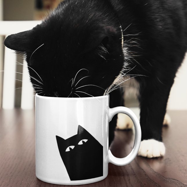 Peeking Sneaky Cat  Coffee Mug (Creator Uploaded)