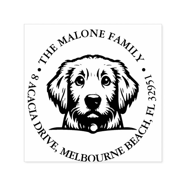 Peeking Terrier Puppy Personalised Theme  Self-inking Stamp (Design)