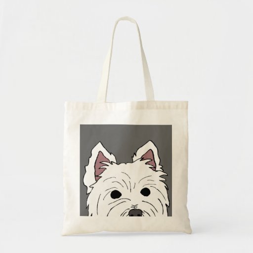 Image of Peeking Westie Face Tote Bag