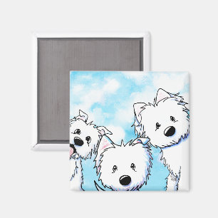 Peeking Westies  Magnet
