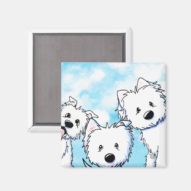 Peeking Westies  Magnet (Front/Back)