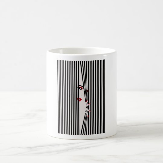 Peeking Woman (White) Mug