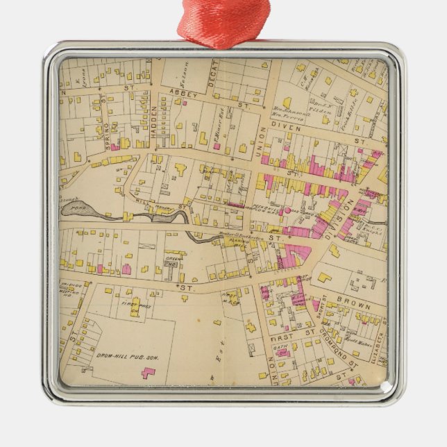 Peekskill, New York 3 Metal Tree Decoration (Front)