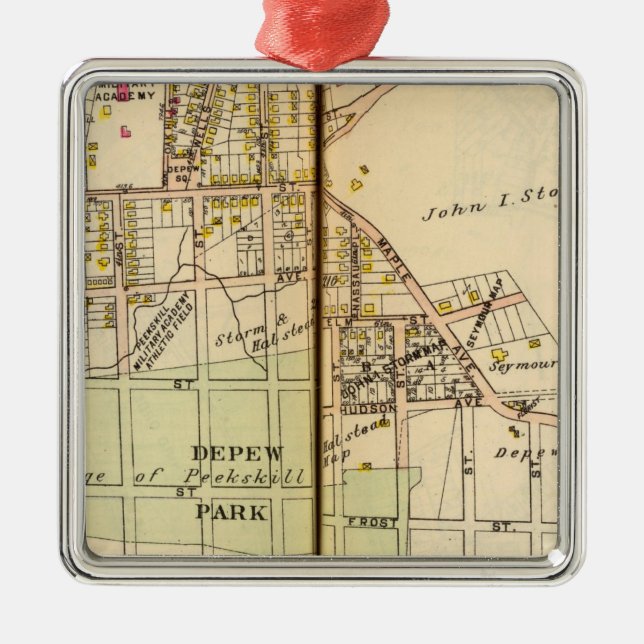 Peekskill, New York 4 Metal Tree Decoration (Front)