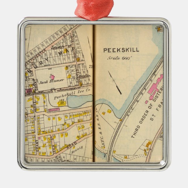 Peekskill, New York Metal Tree Decoration (Front)