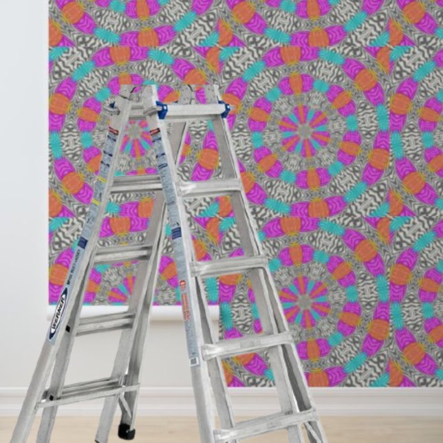 Peel and Stick multi-coloured circles zebra patter Wallpaper (Peel and Stick multi-colored circles zebra pattern Wallpaper)
