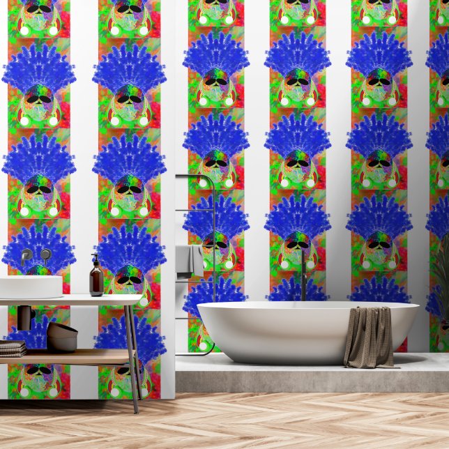 Peel and Stick Wallpaper 68 - Mellow Yellow/White (Bathroom)