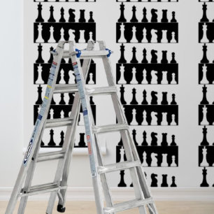 Peel and Stick Wallpaper black white chess pieces