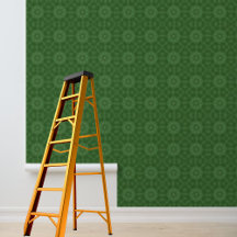 Peel and stick wallpaper green circles pattern