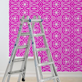 Peel and Stick Wallpaper Pink White Graphic  