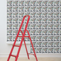 Peel and stick wallpaper yes chef kitchen utensils