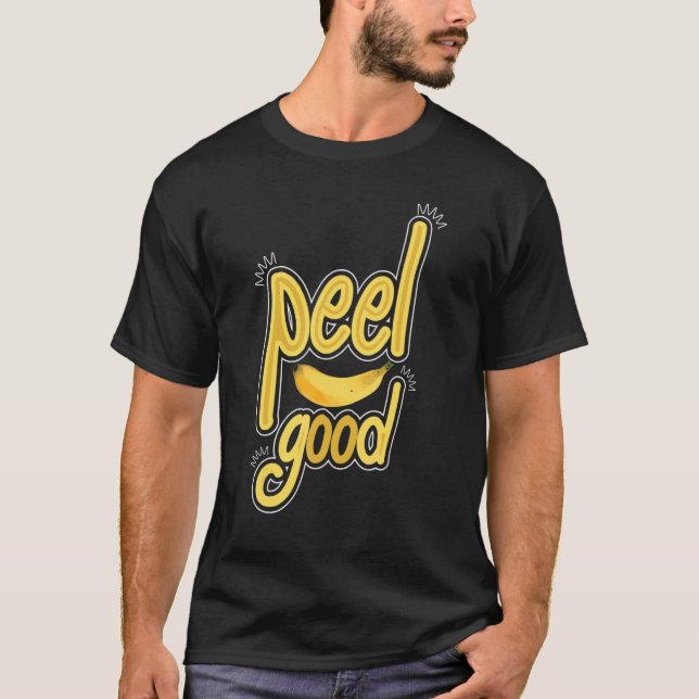 Peel Good   Women Banana Yellow Fruit Love T-Shirt (Front)