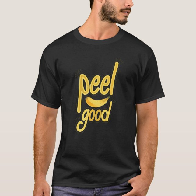 Peel Good  Women Banana Yellow Fruit Love T-Shirt (Front)