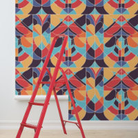 Peel Stick Artdeco Blue Orange Geometric Pattern