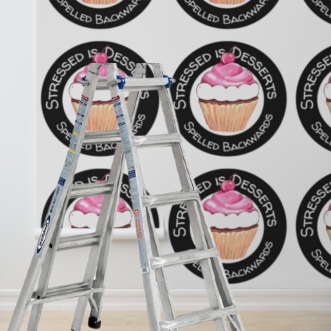 Peel Stick stressed is desserts backwards cupcake Wallpaper (Peel Stick stressed is desserts backwards cupcake Wallpaper)