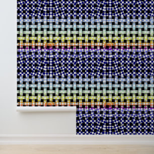 Peel Stick Yellow Orange Purple Blue Woven Wallpaper