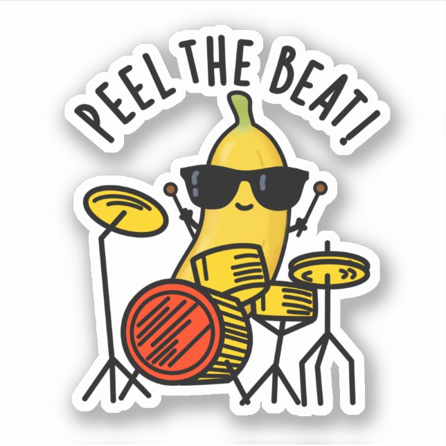 Peel The Beat Funny Banana Drummer Pun (Front)