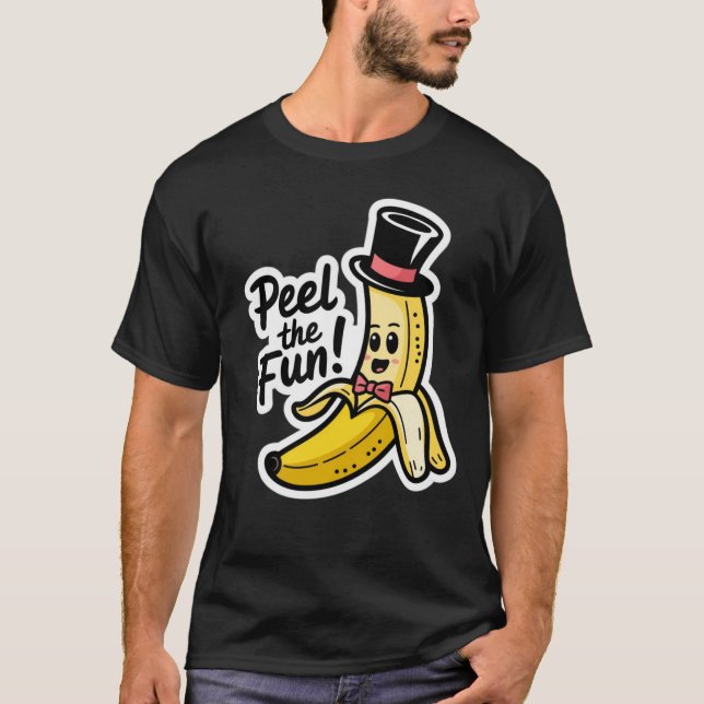 peel the fun banana creative design T-Shirt (Front)