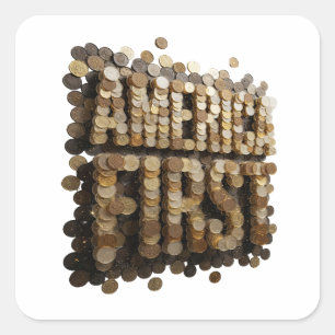 Peelable Gold AMERICA FIRST Square Sticker