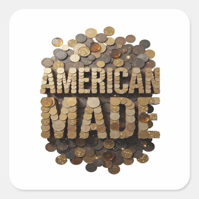 Peelable Gold AMERICAN MADE Gift Sticker (Front)