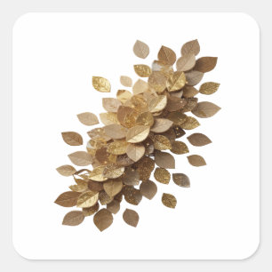 Peelable Gold GOLDEN LEAVES Sticker Art