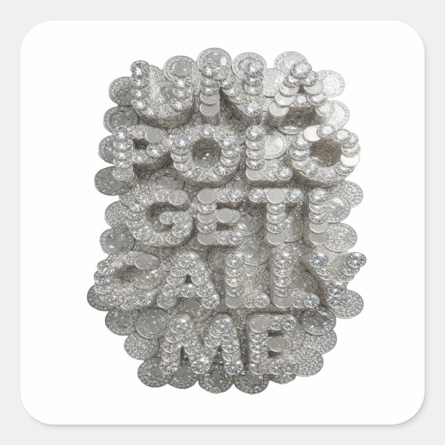 Peelable Silver GET ME Decal Art Square Sticker (Front)