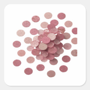 Peelable Silver PINK LEAVES Sticker Graphic