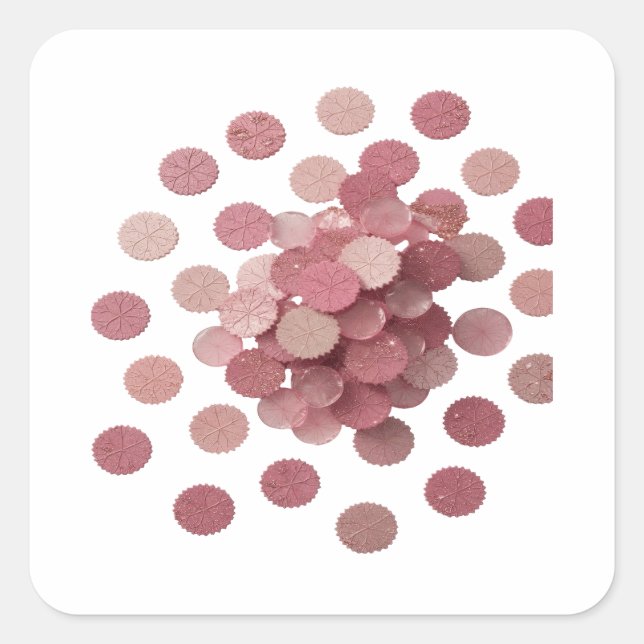 Peelable Silver PINK LEAVES Sticker Graphic (Front)