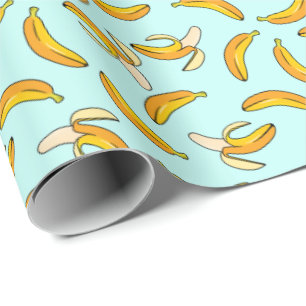 Peeled and Whole Banana Pattern Wrapping Paper