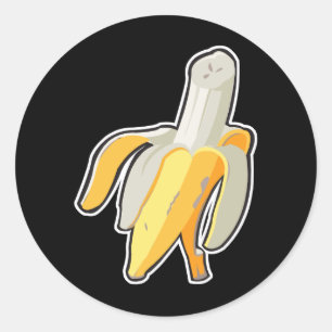 peeled banana classic round sticker