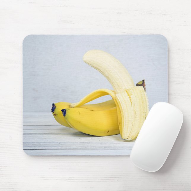Peeled Banana On Wood Mouse Mat (With Mouse)